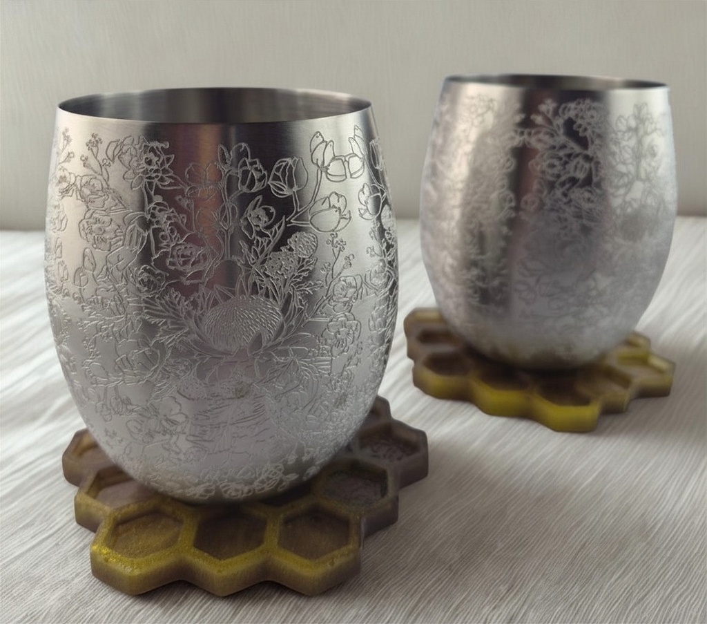 Coffret artisanal – Sous-verres Nid d'Abeille