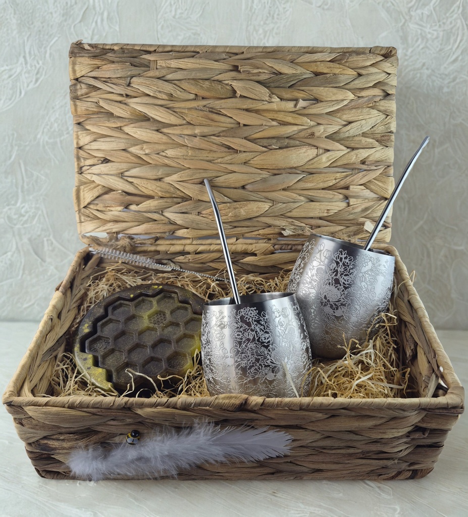 Coffret artisanal – Sous-verres Nids d'Abeilles